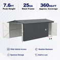 Load image into Gallery viewer, 13'x20' Metal Shed with Double Front Doors & Side Entry Door