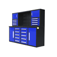 Load image into Gallery viewer, 7 ft Garage Workbench Cabinet (18 Drawers & 4 Cabinets & Pegboard)