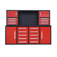 Load image into Gallery viewer, 7 ft Garage Workbench Cabinet (18 Drawers & 4 Cabinets & Pegboard)