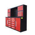 Load image into Gallery viewer, 7 ft Garage Workbench Cabinet (18 Drawers & 4 Cabinets & Pegboard)
