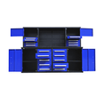 Load image into Gallery viewer, 7 ft Garage Workbench Cabinet (18 Drawers & 4 Cabinets & Pegboard)

