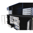 Load image into Gallery viewer, 7 ft Garage Workbench Cabinet (18 Drawers & 4 Cabinets & Pegboard)

