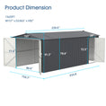 Load image into Gallery viewer, 13'x20' Metal Shed with Double Front Doors & Side Entry Door
