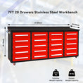 Load image into Gallery viewer, 7ft Heavy Duty Garage Workbench Cabinet with 20 Drawers
